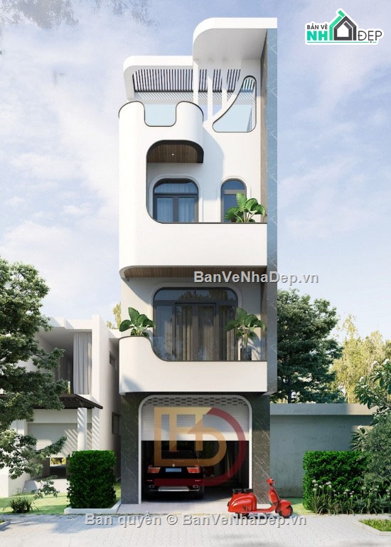 Nhà phố 4 tầng,Nhà phố,file cad nhà phố 4 tầng,bản vẽ nhà phố 4 tầng
