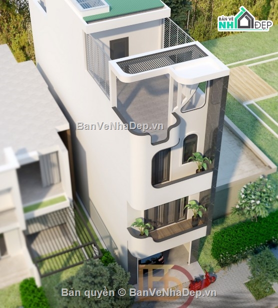 Nhà phố 4 tầng,Nhà phố,file cad nhà phố 4 tầng,bản vẽ nhà phố 4 tầng