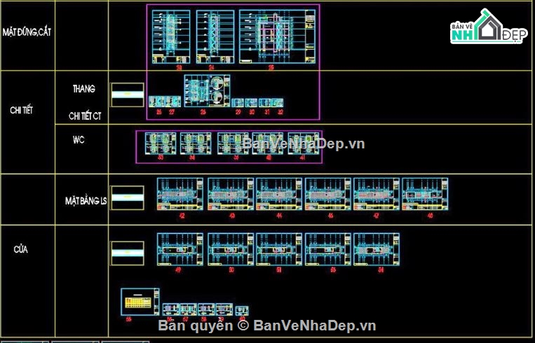 Bản vẽ nhà phố,nhà phố 3 tầng,nhà phố 4 tầng