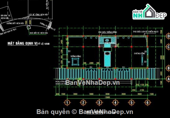 nhà thờ họ 5 gian,file cad nhà thờ họ 5 gian,nhà thờ họ 5 gian file cad