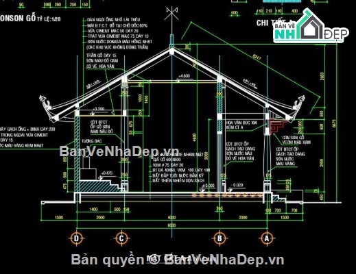 nhà thờ họ 5 gian,file cad nhà thờ họ 5 gian,nhà thờ họ 5 gian file cad