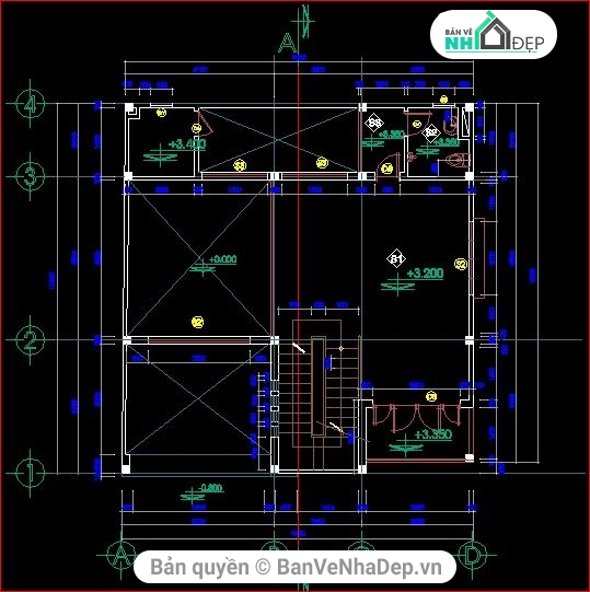 mẫu biệt thự 4 tầng,thiết kế mẫu biệt thự,file cad biệt thự 4 tầng,kiến trúc biệt thự 4 tầng