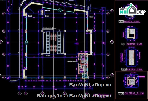 bản vẽ thiết kế tttm đẹp,file thiết kế tttm 4 tầng,trung tâm thương mại