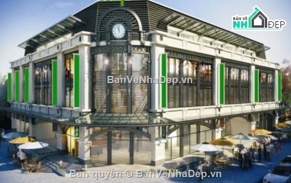 bản vẽ thiết kế tttm đẹp,file thiết kế tttm 4 tầng,trung tâm thương mại