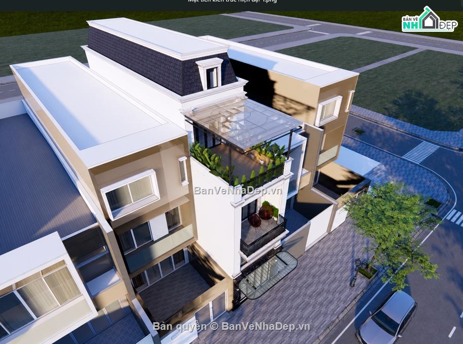 Hồ sơ thiết kế,Nhà phố,Sketch Up