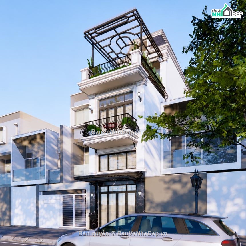 Hồ sơ thiết kế,Nhà phố,Sketch Up