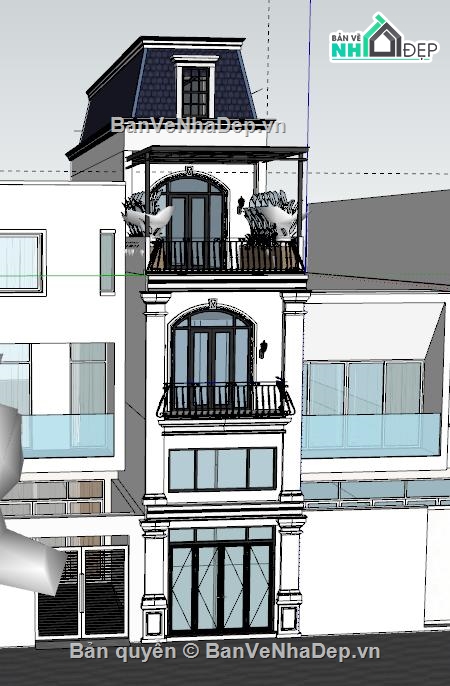 Hồ sơ thiết kế,Nhà phố,Sketch Up
