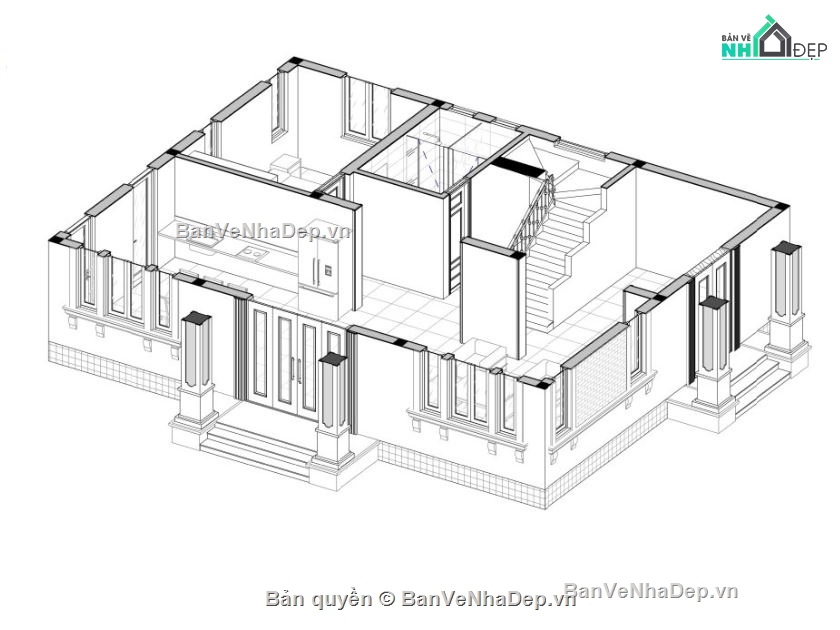 biệt thự 2 tầng,kiến trúc biệt thự,biệt thự mái thái