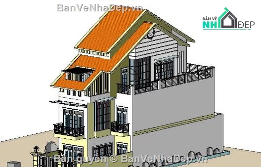 biệt thự 3 tầng,revit biệt thự 3 tầng,biệt thự 3 tầng file revit,file revit biệt thự 3 tầng