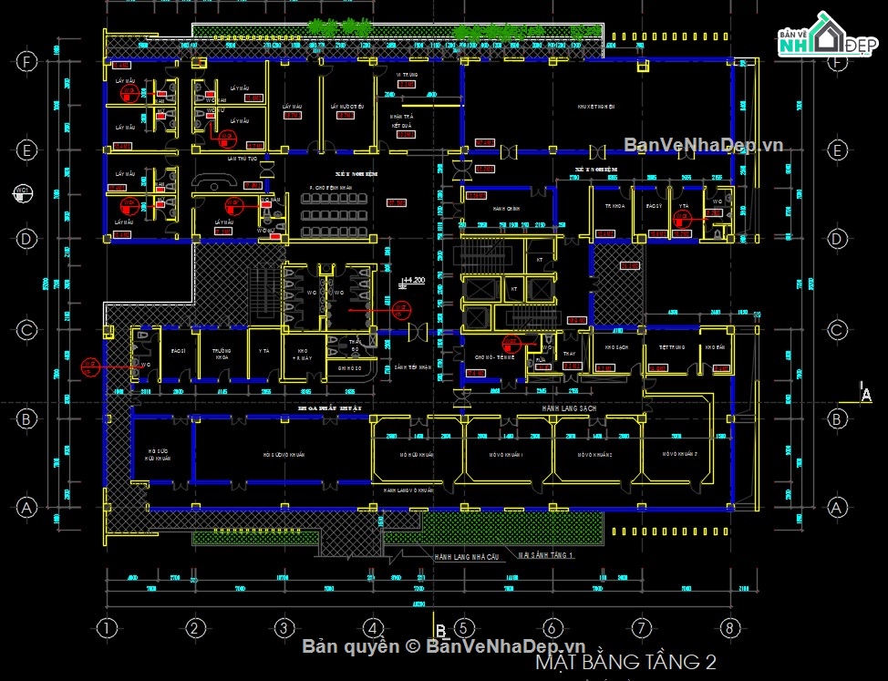 bản vẽ bệnh viện đa khoa,thiết kế bệnh viện,BVTC bệnh viện,bản vẽ bệnh viện tâm anh