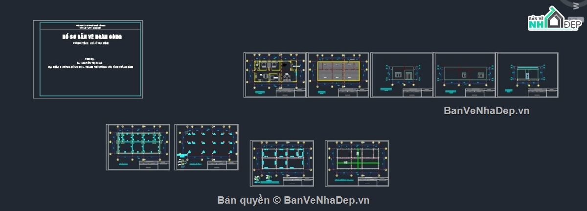 nhà 2 tầng hiện đại,hồ sơ thi công,nhà mái