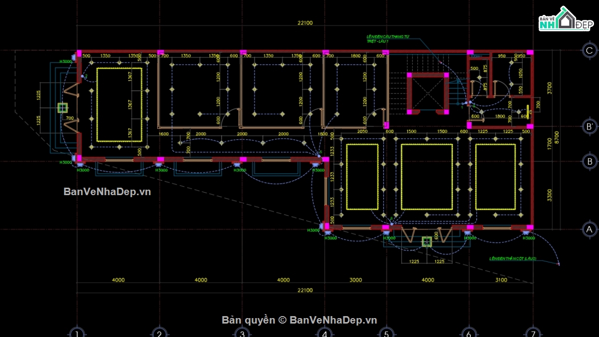 nhà phố 3 tầng,tân cổ điển,Bản vẽ nhà phố tân cổ điển,kiến trúc tân cổ điển,file cad nhà phố 3 tầng