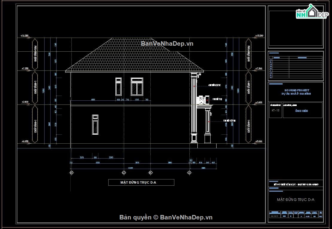 biệt thự 8x12m,bản vẽ biệt thự 8x12,biệt thự tân cổ điển 2 tầng,Bản vẽ biệt thự 2 tầng mái Nhật 8x12m