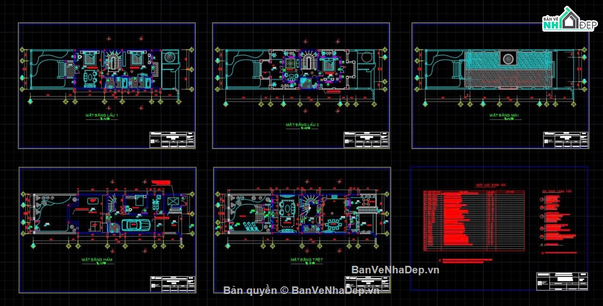 bản vẽ biệt thự 3 tầng,biệt thự có bán hầm,biệt thự 6.7x15m,Bản vẽ biệt thự 3 tầng + bán hầm 6.7x15m,Thiết kế biệt thự có tầng hầm