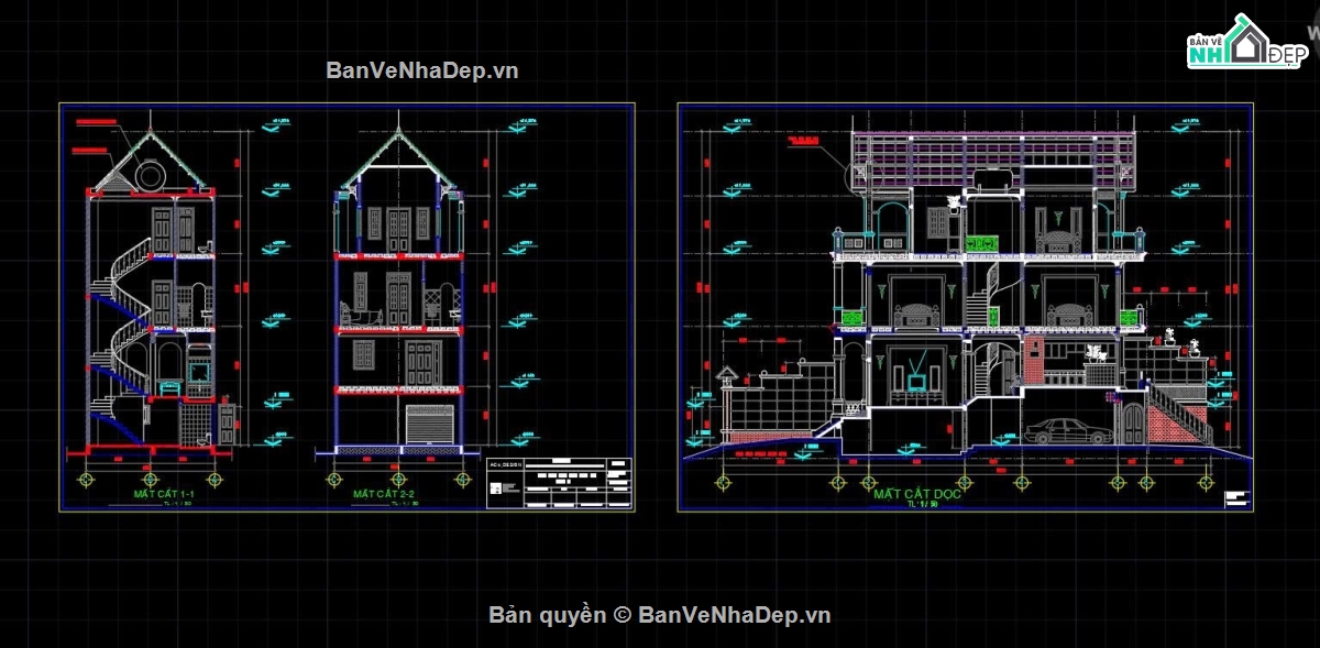 bản vẽ biệt thự 3 tầng,biệt thự có bán hầm,biệt thự 6.7x15m,Bản vẽ biệt thự 3 tầng + bán hầm 6.7x15m,Thiết kế biệt thự có tầng hầm