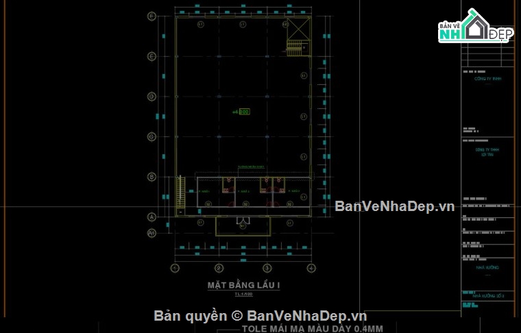 thiết kế nhà xưởng khung thép,hồ sơ nhà xưởng 2 tầng,bản vẽ kiến trúc nhà xưởng