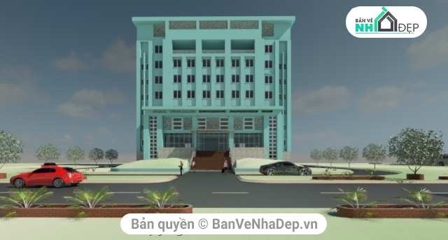 Revit thiết kế nhà làm việc,bản vẽ nhà làm việc,nhà làm việc 7 tầng 26.6x33m,mẫu kho bạc 7 tầng,revit kho bạc 7 tầng