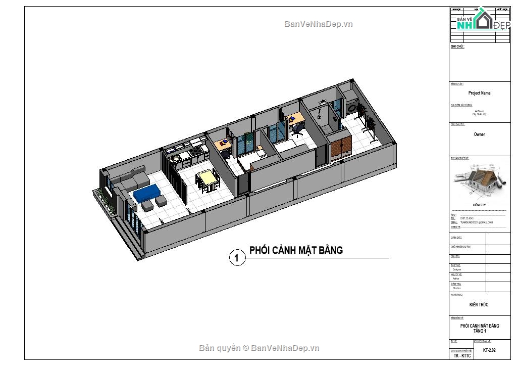 Revit lô phố 1 tầng,Nhà lô phố 1 tầng 6x17m,Kiến trúc nhà lô phố 1 tầng,Thiết kế nhà lô phố 1 tầng