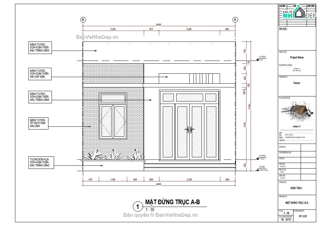 Revit lô phố 1 tầng,Nhà lô phố 1 tầng 6x17m,Kiến trúc nhà lô phố 1 tầng,Thiết kế nhà lô phố 1 tầng