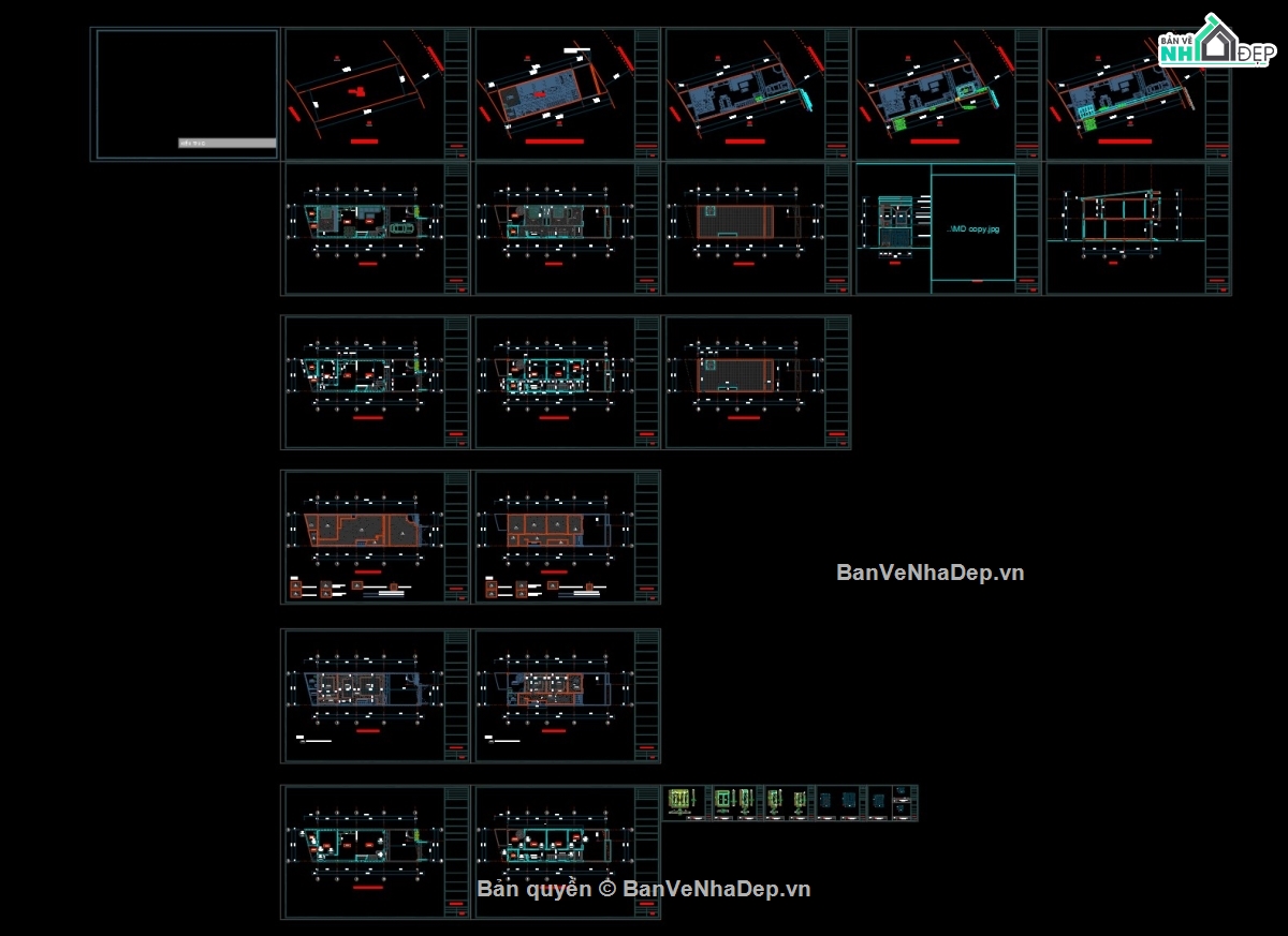 Full hồ sơ kiến trúc,kết cấu nhà phố 6x20m - 2 tầng,nhà 2 tần