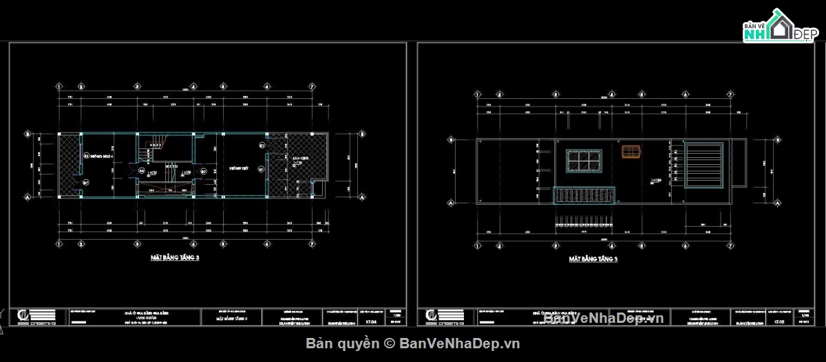 bản vẽ kiến trúc nhà phố 3 tầng,nhà phố 3 tầng 5x20m,thiết kế nhà 3 tầng 5x20m,bản vẽ nhà mặt tiền 5m,nhà ống 3 tầng 5x20m
