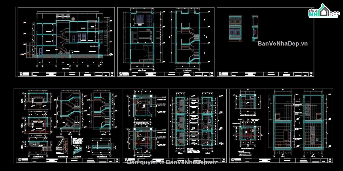 bản vẽ kiến trúc nhà phố 3 tầng,nhà phố 3 tầng 5x20m,thiết kế nhà 3 tầng 5x20m,bản vẽ nhà mặt tiền 5m,nhà ống 3 tầng 5x20m