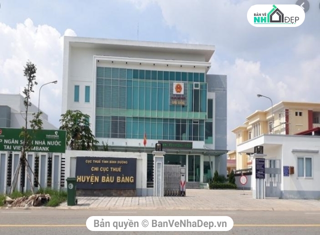 hồ sơ thi công chi cục thuế,Chi cục thuế 3 tầng,bản vẽ tòa nhà chi cục thuế,tòa nhà chi cục thuế 18.7x25.2m,thiết kế tòa nhà chi cục thuế