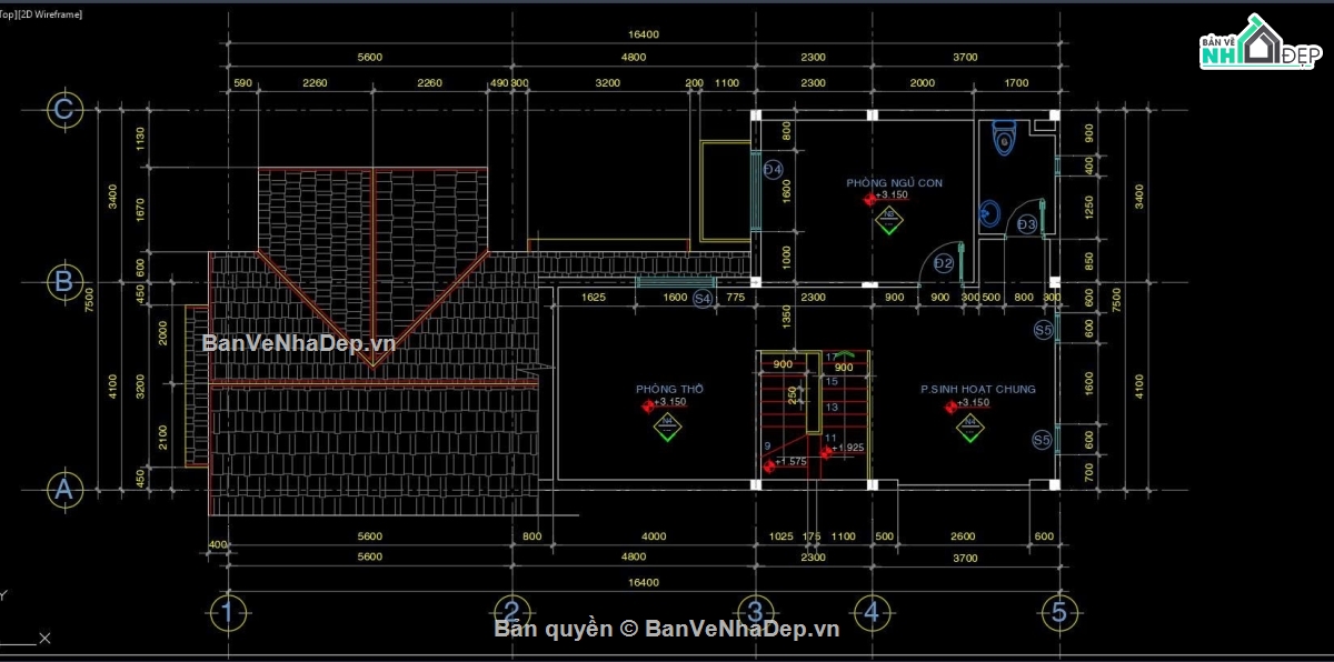 hồ sơ kiến trúc kết cấu nhà ở,bản vẽ nhà mái thái 2 tầng,mẫu nhà 2 tầng 7.5x16m,bản vẽ kết cấu nhà 2 tầng,phối cảnh nhà 2 tầng mái ngói