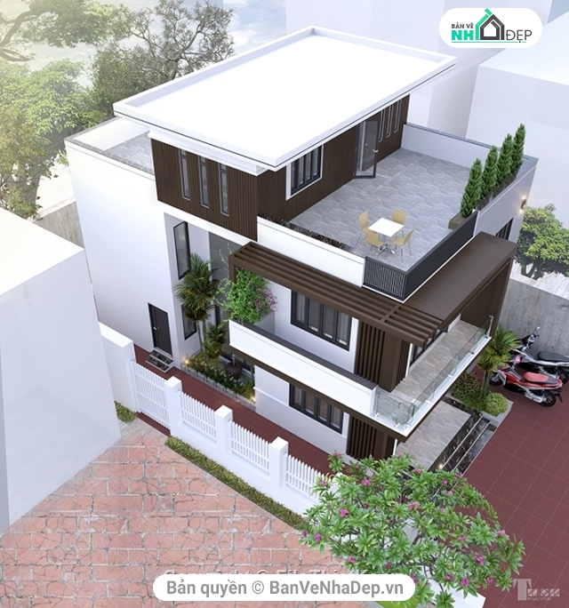 kiến trúc 2  tầng,bản vẽ biệt thự 2.5 tầng,biệt thự 2.5 tầng 8.5x13.5m,full bản vẽ biệt thự 2.5 tầng,phối cảnh biệt thự 2.5 tầng,biệt thự 2.5 tầng