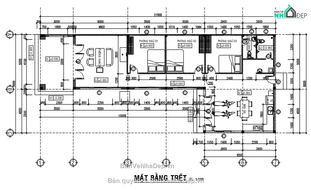 Nhà chữ L,Nhà cấp 4 chữ L,Bản vẽ nhà chữ L