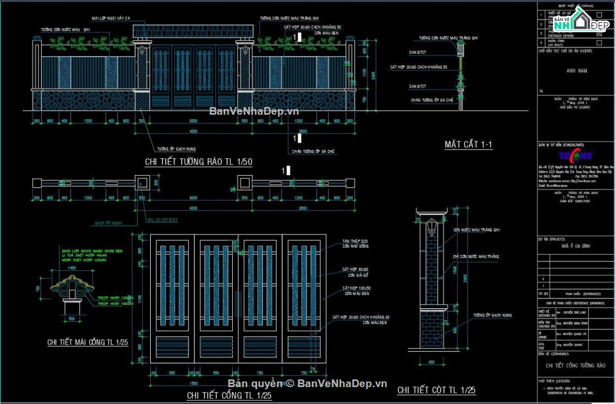 bản vẽ nhà cấp 4 11x13m,nhà cấp 4 11x13,bản vẽ kiến trúc nhà cấp 4,nhà một tầng 11x13m,nhà cấp 4 mặt tiền 11m