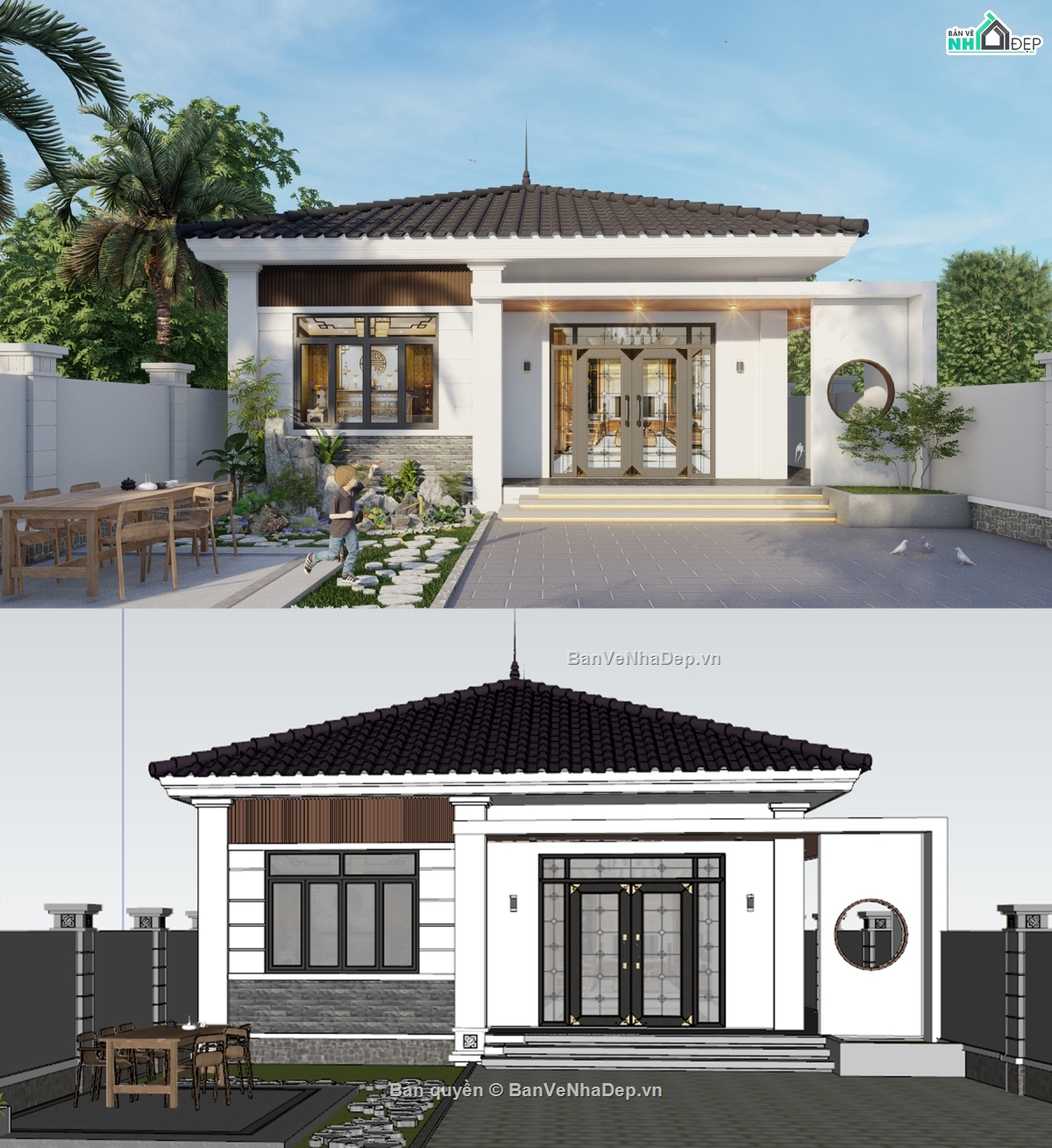 thiết kế nhà vườn,file sketchup nhà cấp 4 mái nhật,hồ sơ thi công nhà cấp 4,nhà vườn mái nhật,thiết kế nhà cấp 4,nhà cấp 4 mái nhật