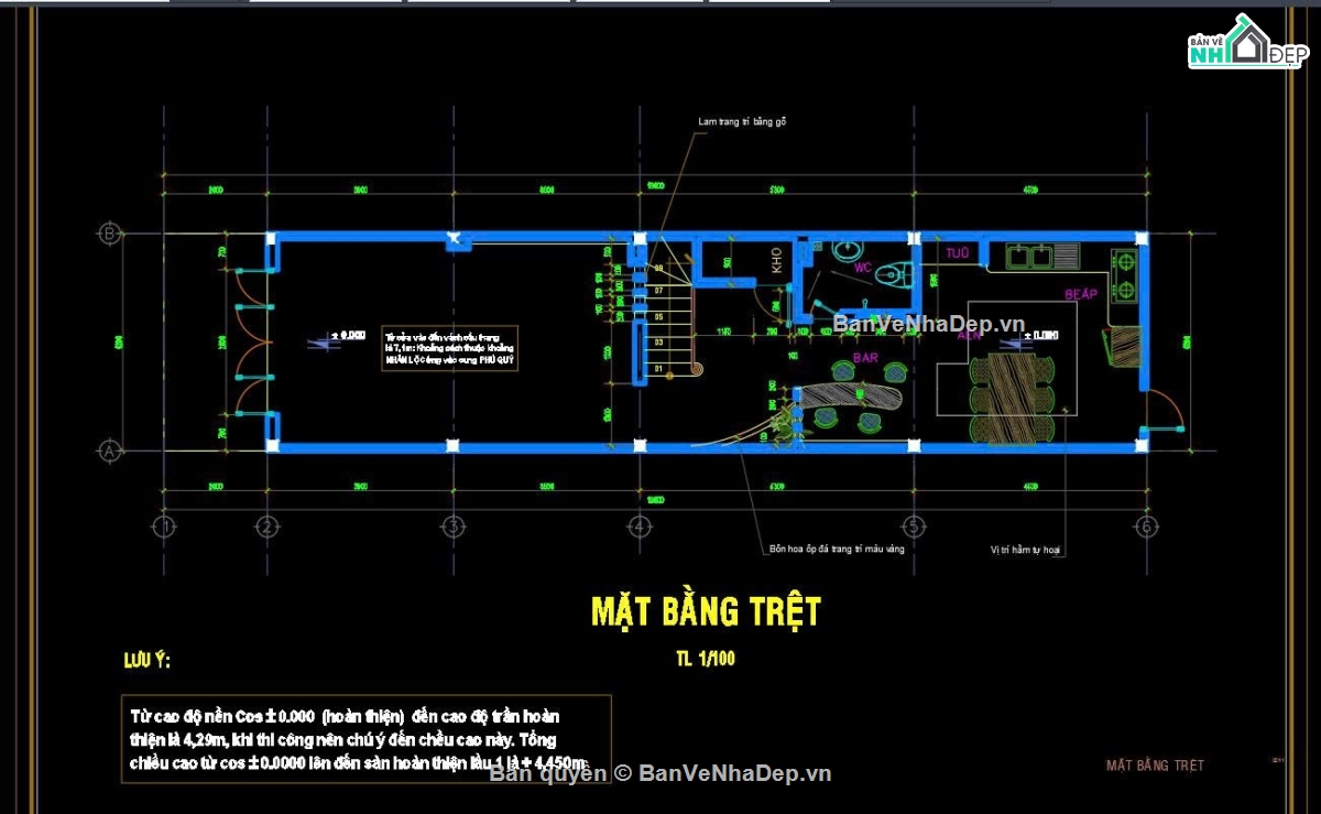 thiết kế nhà phố 4.2x18m,hồ sơ thiết kế nhà phố 2 tầng,bản vẽ kiến trúc nhà phố,nhà phố 2 tầng,file cad nhà phố 2 tầng