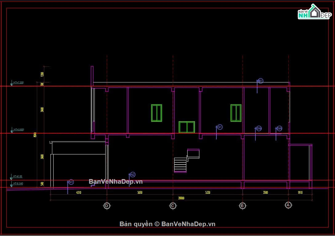 Hồ sơ thiết kế,Bản vẽ thiết kế,Nhà phố 2 tầng hiện đại,Nhà phố hiện đại,Nhà phố 2 tầng,Nhà phố 2 tầng 5x20m