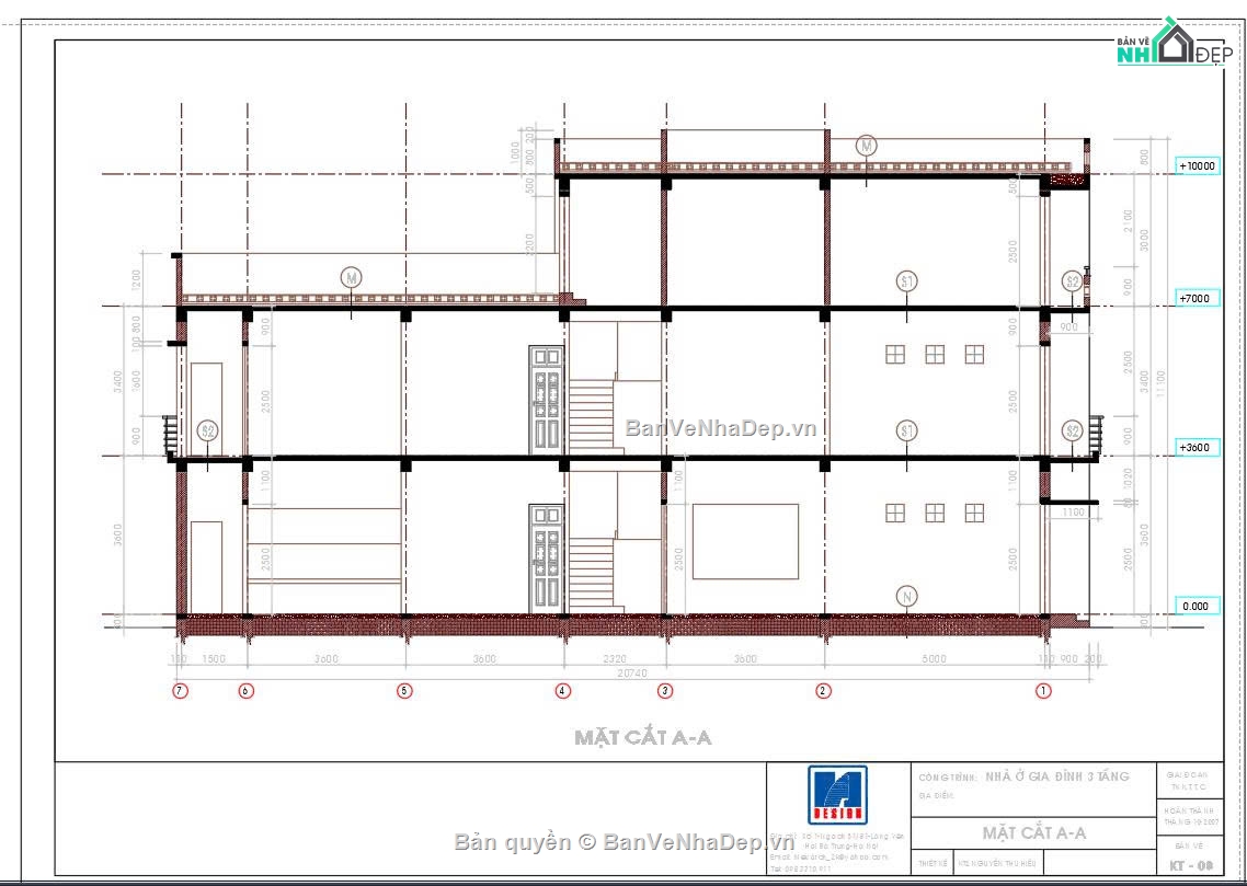 bản vẽ nhà phố 3 tầng,nhà phố 5x20m,bản vẽ nhà 3 tầng 5x20,nhà mặt tiền 5m,hồ sơ kiến trúc nhà phố