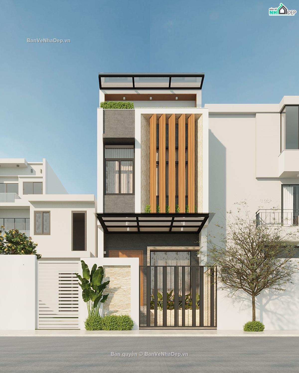 Hồ sơ thiết kế,Bản vẽ thiết kế,Nhà phố 3 tầng hiện đại,Nhà phố hiện đại,Nhà phố 3 tầng,Nhà phố 3 tầng 4.5x18.7m