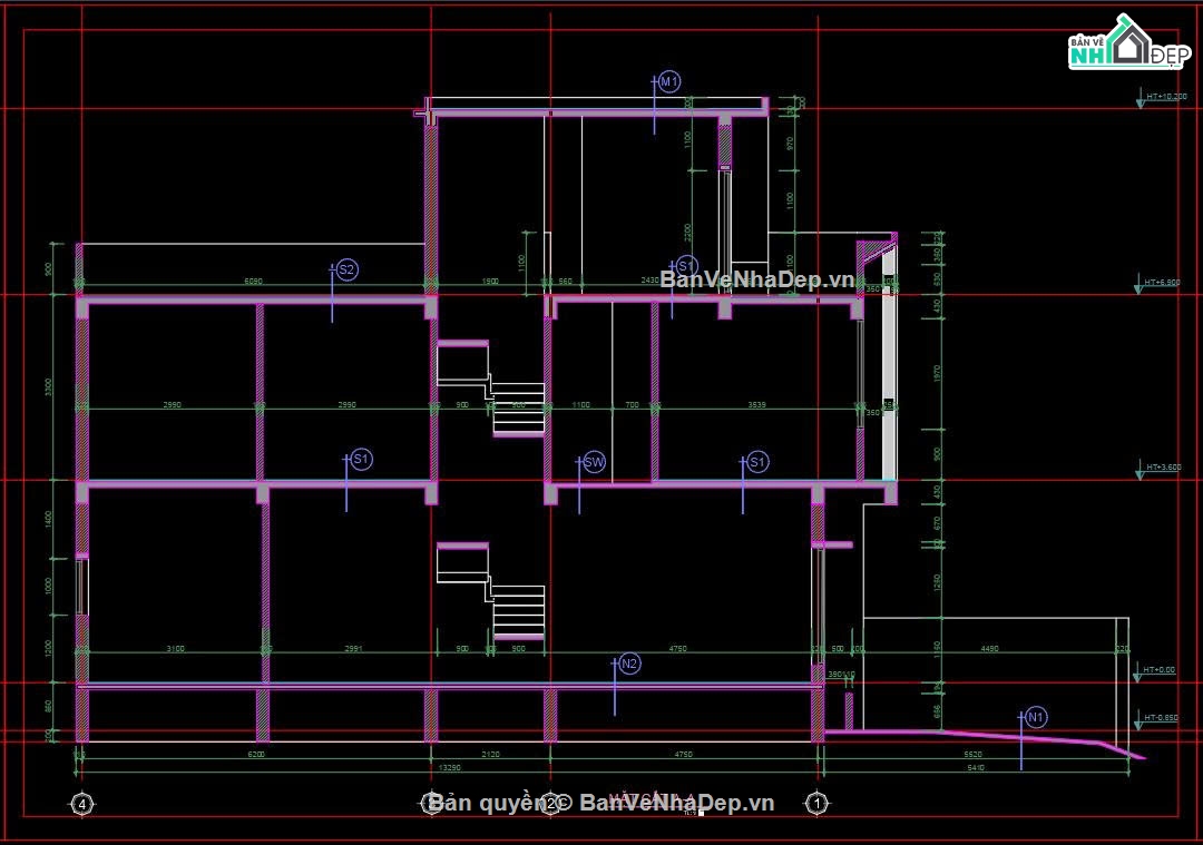 Hồ sơ thiết kế,Bản vẽ thiết kế,Nhà phố 3 tầng hiện đại,Nhà phố hiện đại,Nhà phố 3 tầng,Nhà phố 3 tầng 4.5x18.7m
