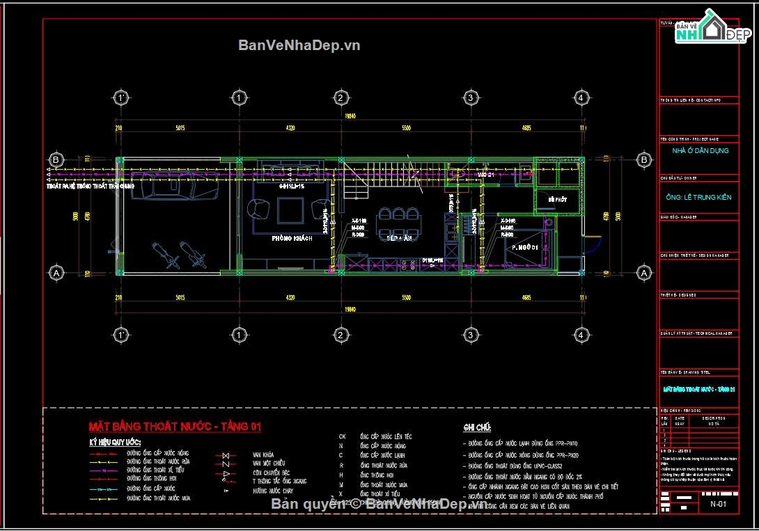 Hồ sơ thiết kế,Bản vẽ thiết kế,Nhà phố 3 tầng hiện đại,Nhà phố hiện đại,Nhà phố 3 tầng,Nhà phố 3 tầng 5x19.8m