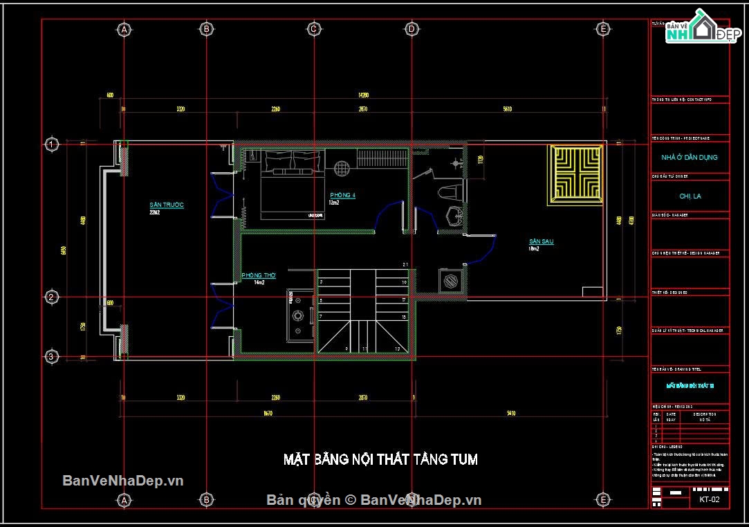 Bản vẽ thiết kế,Nhà phố 3 tầng tân cổ điển,Nhà phố tân cổ điển,Nhà phố 3 tầng,Nhà phố 3 tầng 6.4x14.2m