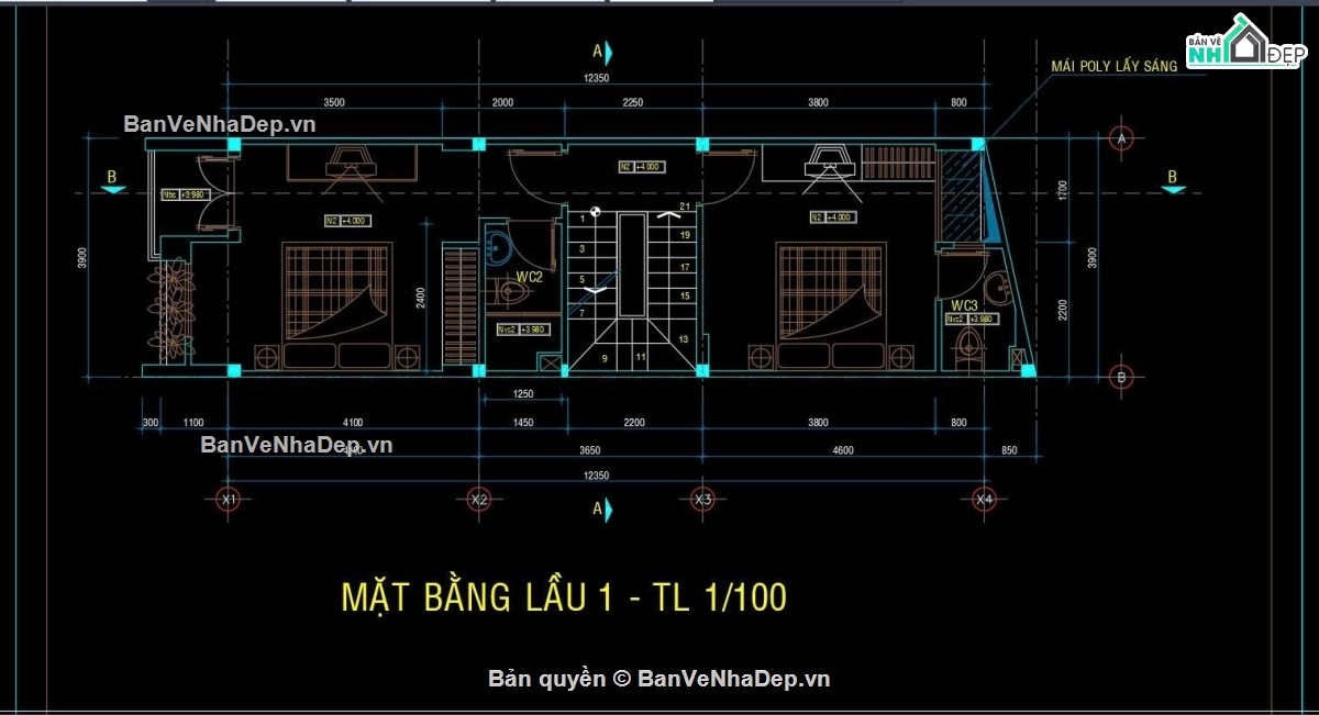 bản vẽ nhà phố 4 tầng 4x12m,thiết kế nhà 4 tầng 4x12m,mẫu nhà phố mặt tiền 4m,nhà ống 4 tầng 48m2,bản vẽ nhà phố 4 tầng