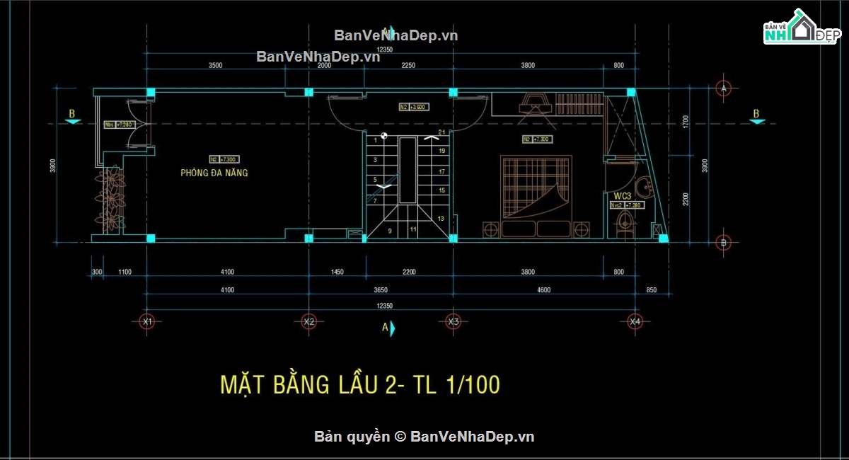 bản vẽ nhà phố 4 tầng 4x12m,thiết kế nhà 4 tầng 4x12m,mẫu nhà phố mặt tiền 4m,nhà ống 4 tầng 48m2,bản vẽ nhà phố 4 tầng
