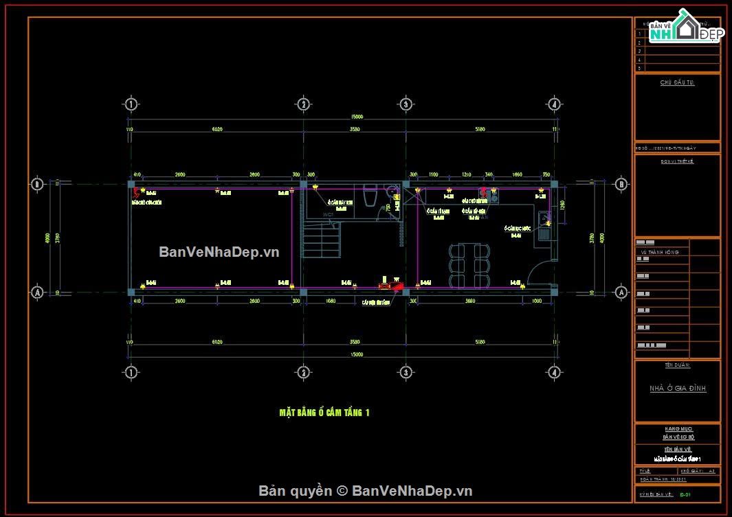 Hồ sơ thiết kế,#Bản vẽ thiết kế,Nhà phố 4 tầng hiện đại,Nhà phố hiện đại,#Nhà phố 4 tầng,#Nhà phố 4 tầng 4mx15m