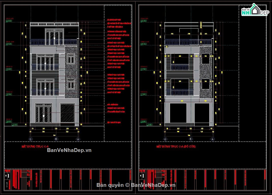 Nhà phố 4 tầng hiện đại,Nhà phố hiện đại,File cad nhà phố 4 tầng,Nhà phố 4 tầng file cad