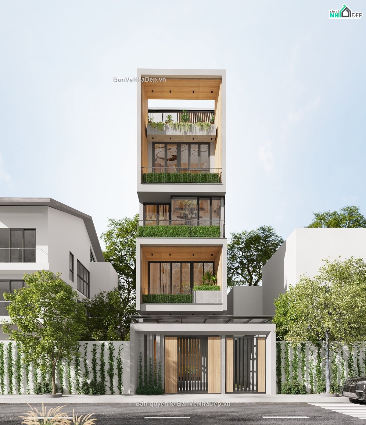 Hồ sơ thiết kế,Bản vẽ thiết kế,Nhà phố 5 tầng hiện đại,Nhà phố hiện đại,Nhà phố 5 tầng,Nhà phố 5 tầng 5mx20m