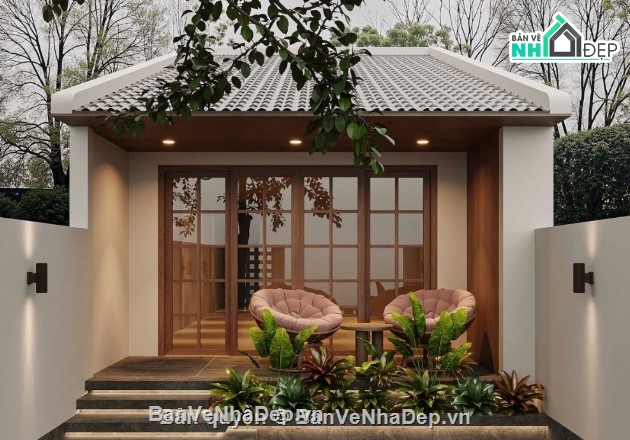 mẫu nhà cấp 4,nhà cấp 4,file cad nhà cấp 4,bản vẽ nhà cấp 4
