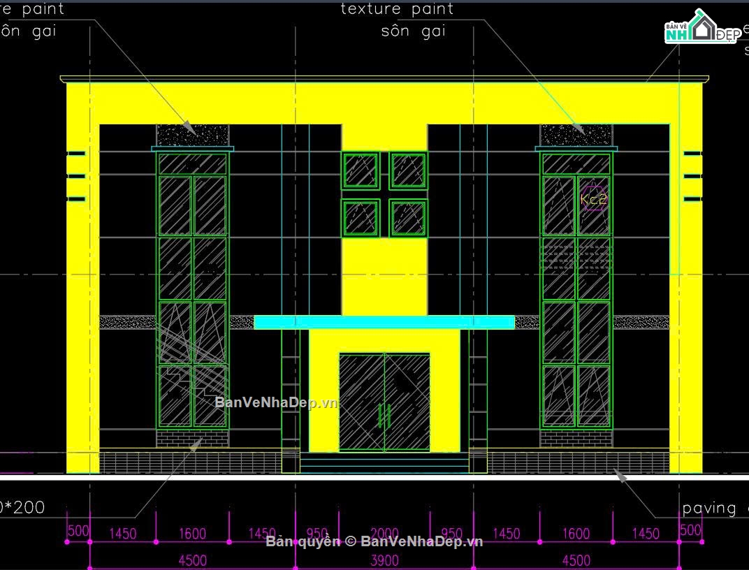 nhà văn phòng 2 tầng 13x16m,bản vẽ văn phòng 2 tầng,thiết kế văn phòng nhà máy,kiến trúc nhà văn phòng,nhà điều hành 2 tầng