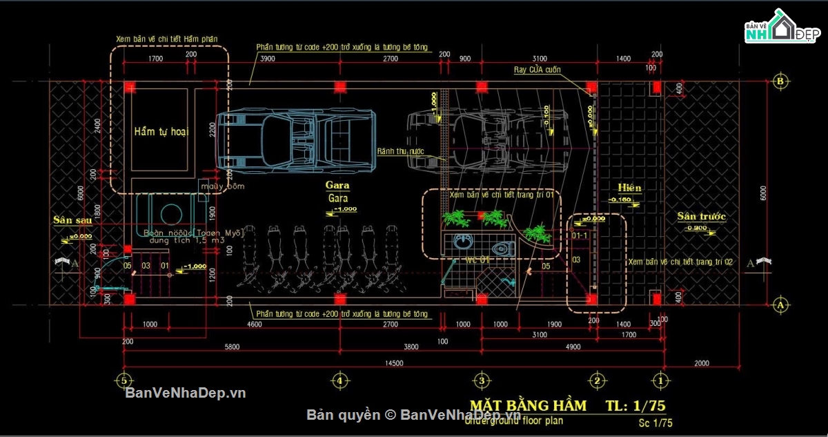 nhà văn phòng 6x14.5m,văn phòng 5 tầng có lửng,nhà văn phòng có bán hầm,thiết kế văn phòng mặt tiền 6m,bản vẽ nhà văn phòng 5 tầng
