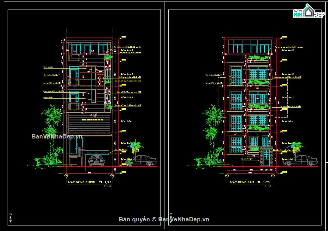 nhà văn phòng 6x14.5m,văn phòng 5 tầng có lửng,nhà văn phòng có bán hầm,thiết kế văn phòng mặt tiền 6m,bản vẽ nhà văn phòng 5 tầng
