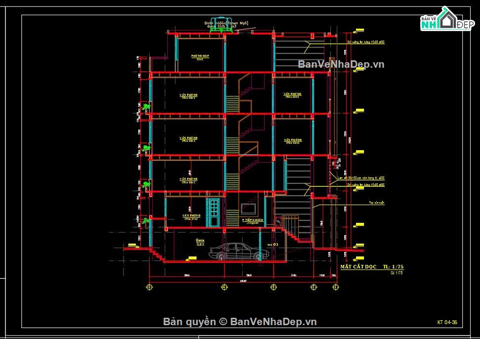 nhà văn phòng 6x14.5m,văn phòng 5 tầng có lửng,nhà văn phòng có bán hầm,thiết kế văn phòng mặt tiền 6m,bản vẽ nhà văn phòng 5 tầng