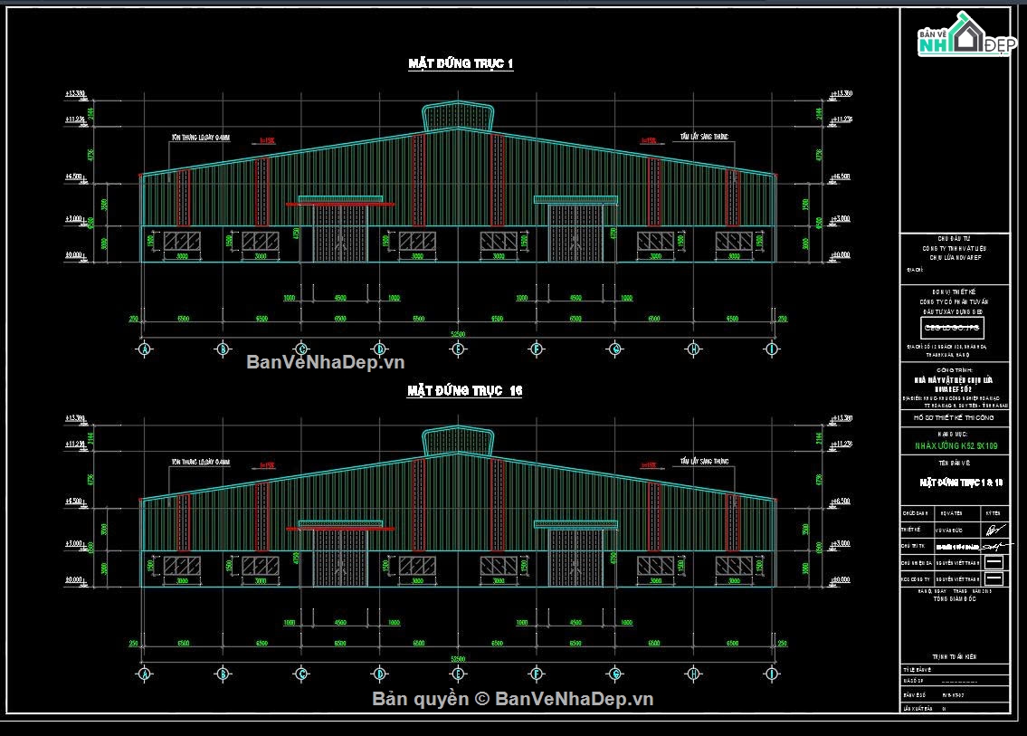 nhà xưởng 52x109m,nhà xưởng,bản vẽ nhà xưởng kết cấu thép,hồ sơ thiết kế nhà xưởng,nhà xưởng kết cấu thép 52x109m